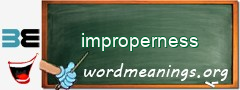WordMeaning blackboard for improperness